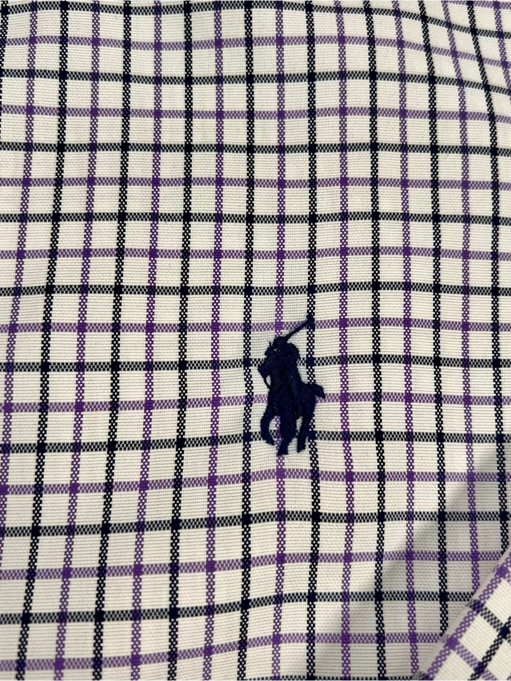 New Polo Ralph Lauren Button Down Men’s L Classic Fit Performance White Purple